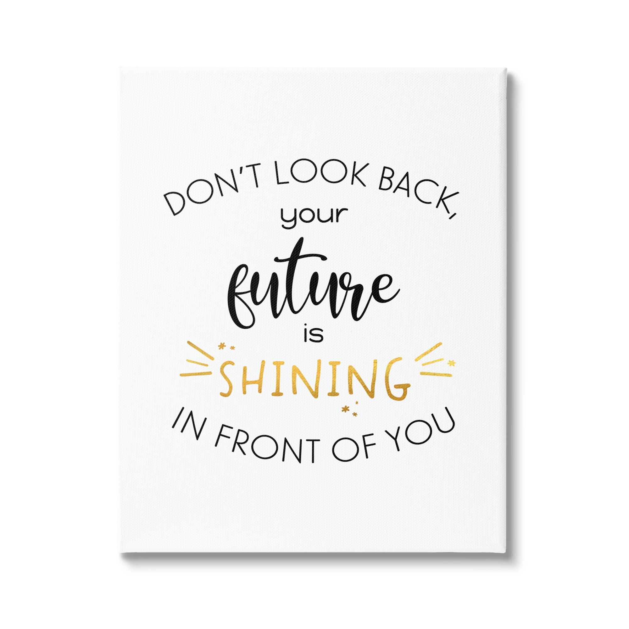 Anna Quach Your Future Is Shining Inspirational Phrase Modern Typography 16 in x 20 in Painting Canvas Art Print, by Stupell Home Décor