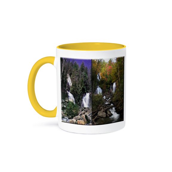 3drose, Anna Ruby Falls in Summer and Fall, 11oz Two-tone Yellow Mug