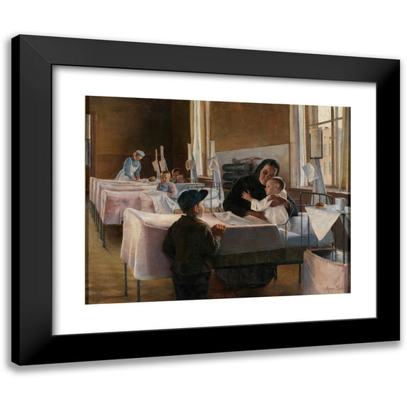 Anna Sahlsten 24x20 Black Modern Framed Museum Art Print Titled - Surgery in Hospital (circa 1893)