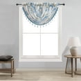 thumbnail image 1 of Anna Sheer Metallic Floral Rod Pocket Waterfall Valance, Blue, 48x37 Inches, 1 of 2