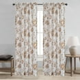 thumbnail image 1 of Anna Sheer Metallic Floral Rod Pocket Window Panel, Brown, 54x84 Inches, 1 of 2
