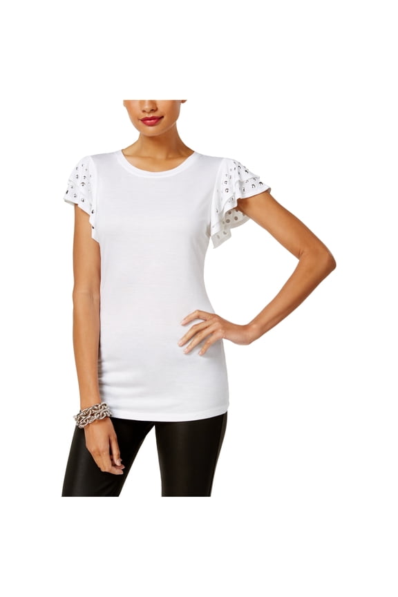 Anna Sui Loves INC International Concepts Studded Top White L