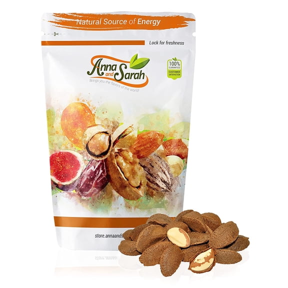 Anna and Sarah Brazil Nuts in Shell, Raw, Natural, Fresh Buttery Taste, Polished, in Resealable Bag, 5 Lbs
