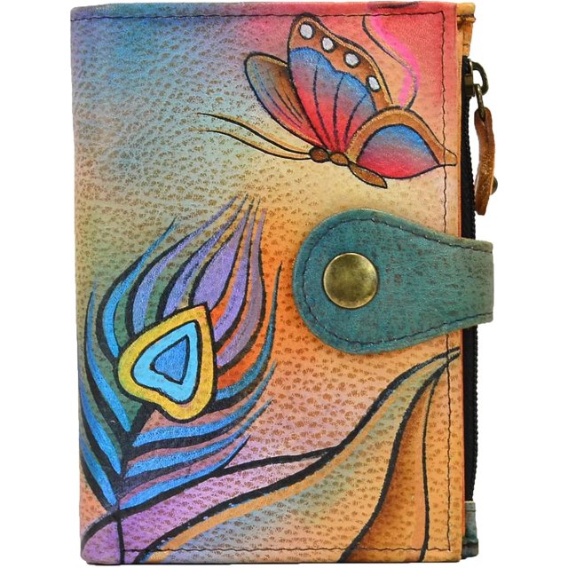 Anna by Anuschka Women's Hand Painted Genuine Leather Ladies Wallet ...