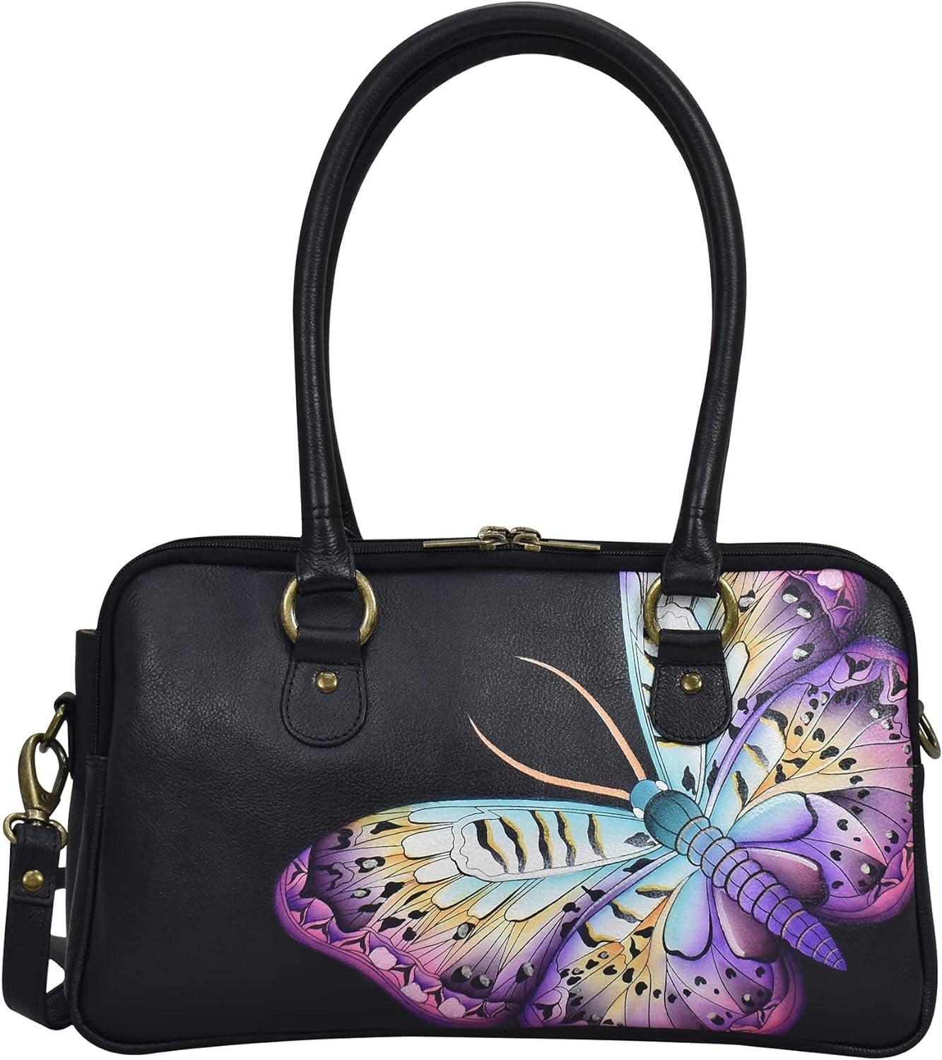 ANNA by Anuschka Women's Genuine Leather Hand-Painted Satchel