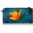 thumbnail image 1 of Anna by Anuschka Women's Hand Painted Genuine Leather Organizer Wallet - Peacock Garden, 1 of 2