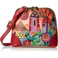 thumbnail image 1 of Anna by Anuschka Women's Hand Painted Genuine Leather Small Multi Compartment Zip-Around Organizer - Village of Dreams, 1 of 5
