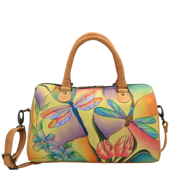 Anna by Anuschka Women's Hanpainted Leather Zip Around Satchel