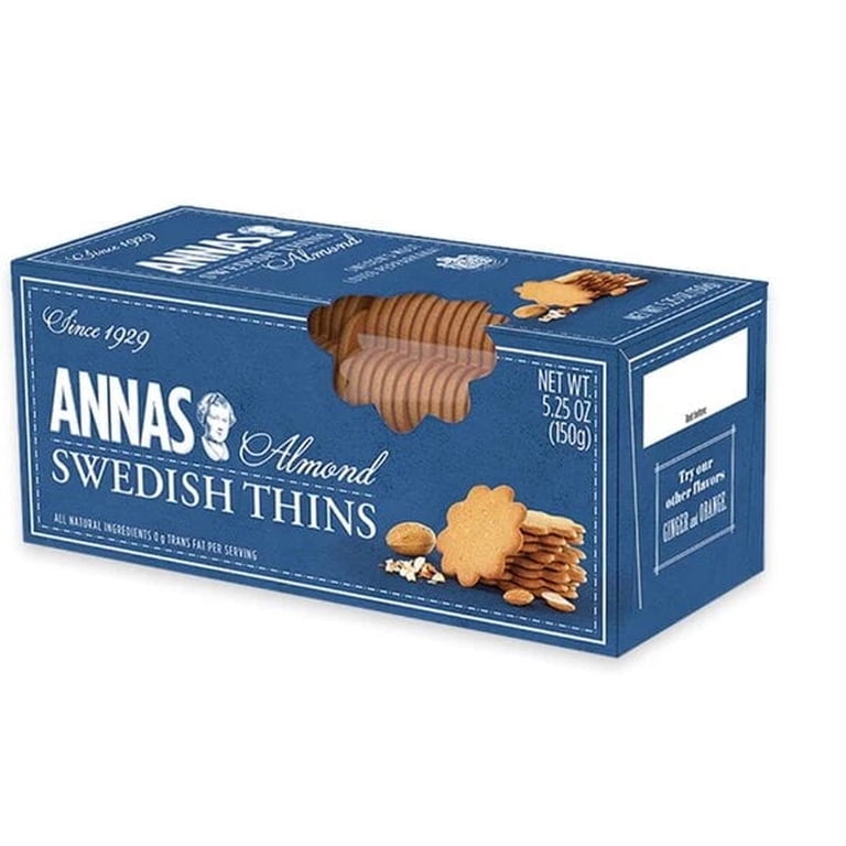 Anna's Almond Swedish Thins, 5.25 Oz, Vegan, Cookies - Walmart.com