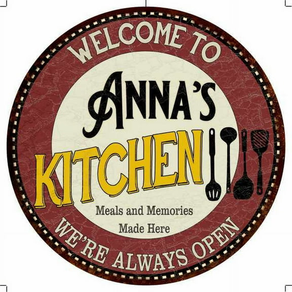 Anna's Kitchen 14" Round Metal Sign Bar Game Room Wall Decor 100140040035