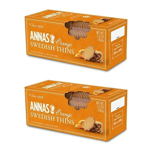 Anna's Orange Thins Swedish Cookies 5.25 Oz (Pack of 2)