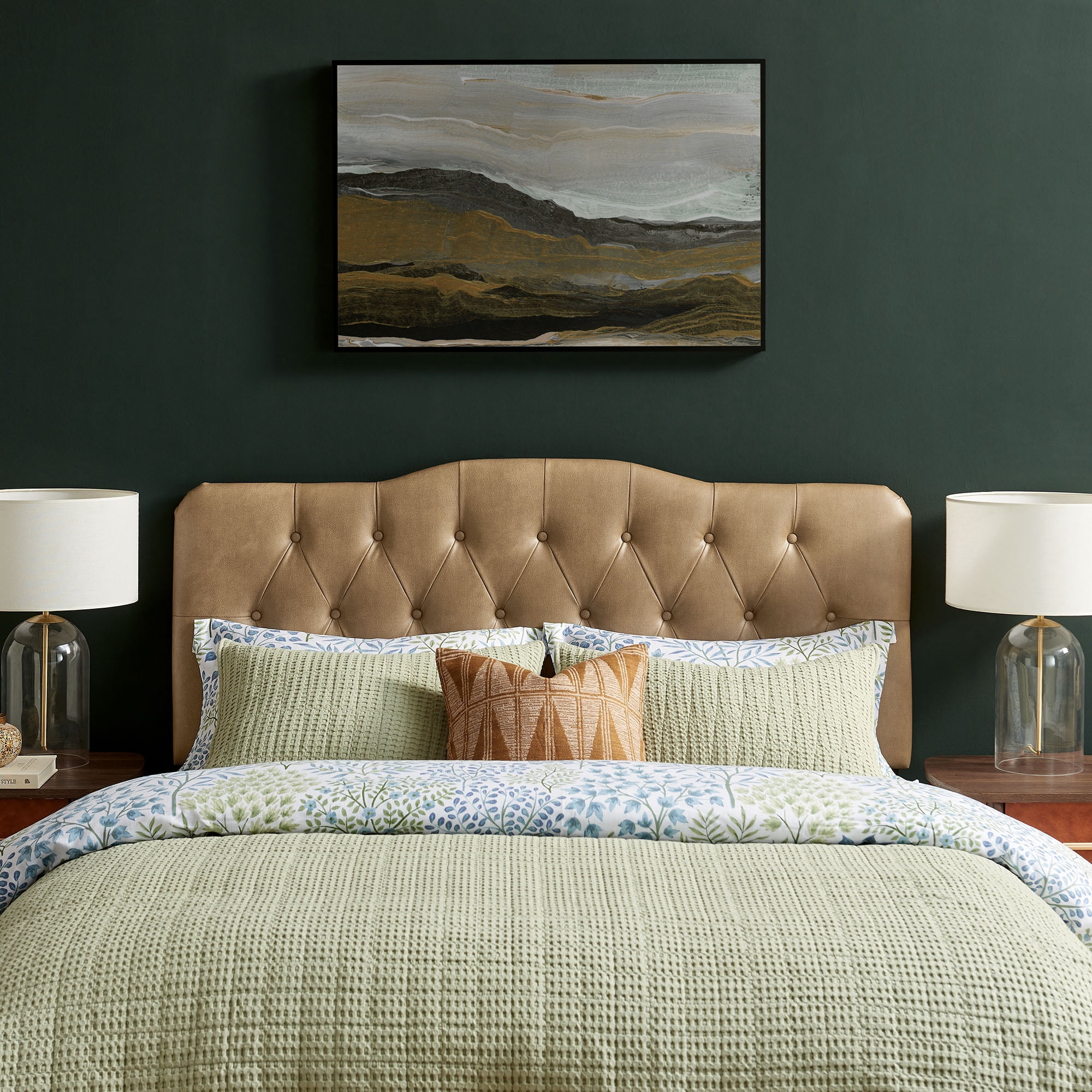 Annabel Faux Leather Queen Headboard in Toast