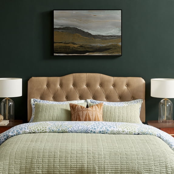 Annabel Faux Leather Queen Headboard in Toast