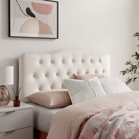 Annabel Stain-Resistant Performance Velvet Queen Headboard in Alabaster