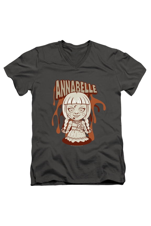 Annabelle - Annabelle Illustration - Slim Fit V Neck Shirt - Large