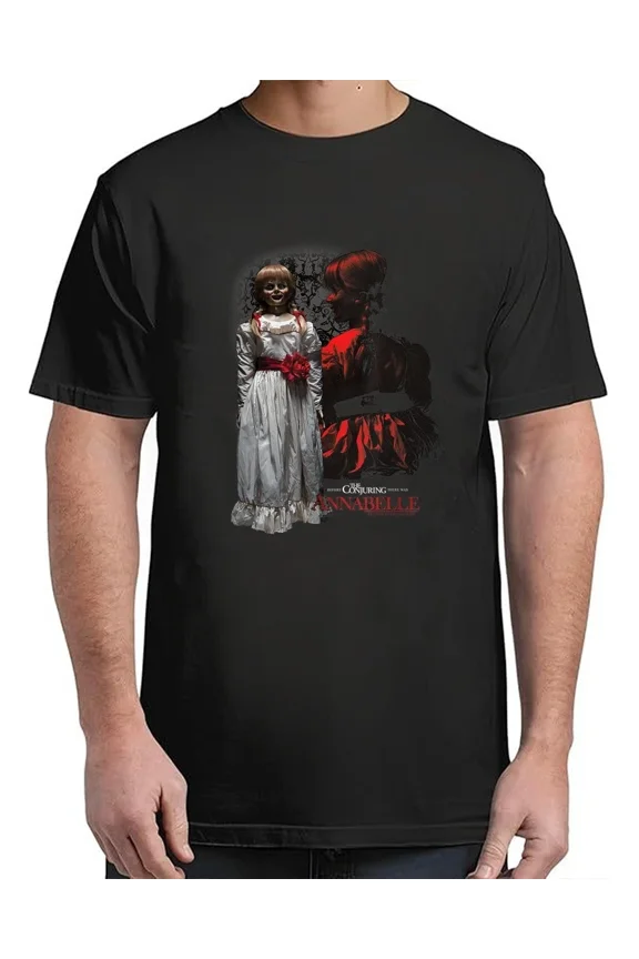 Annabelle Doll Portrait Collage Horror Movie T-Shirt Classic for Unisex S–4XL