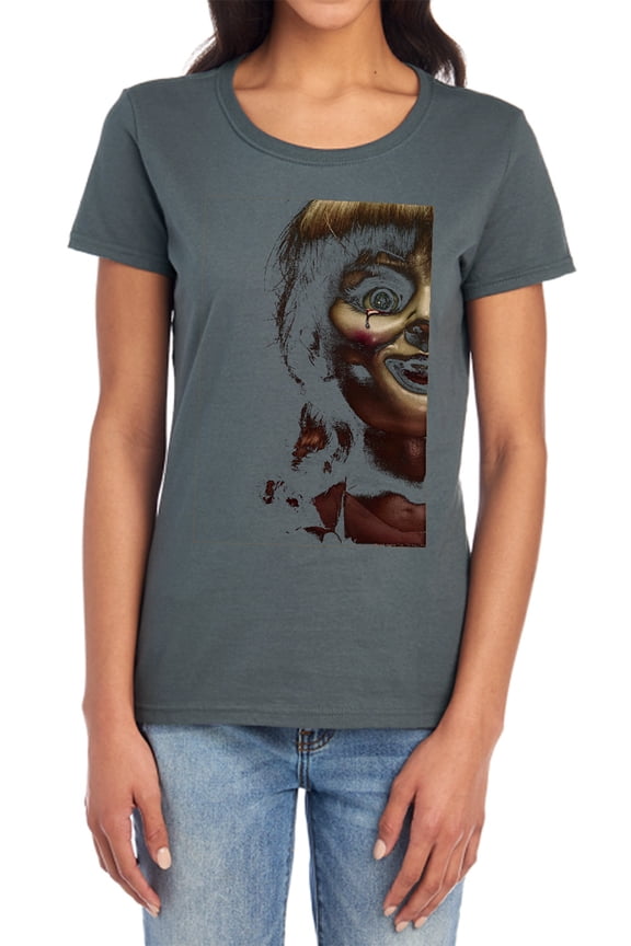 Annabelle Doll Tear Women's T Shirt, Charcoal, X-Large
