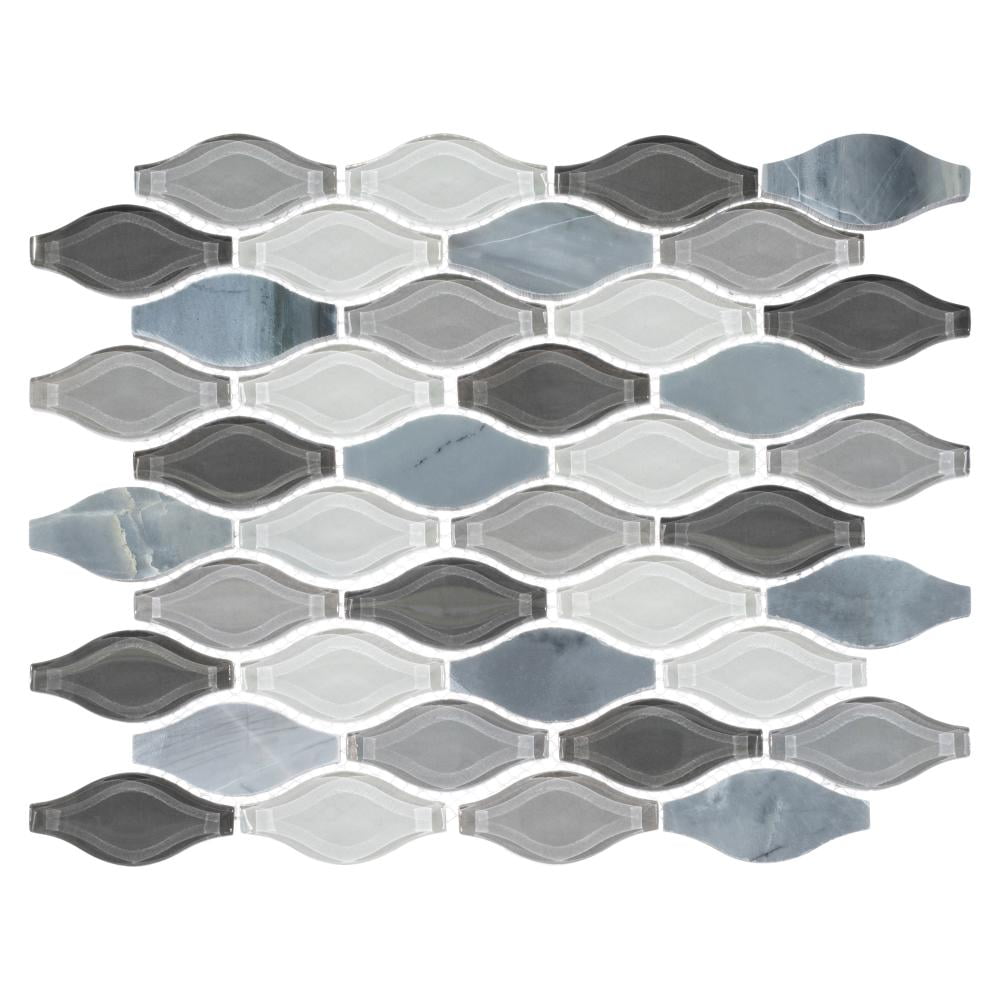 Annabelle Blue and Gray Polished Marble Mosaic Tile