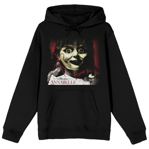 Annabelle Found You Face Art Long Sleeve Women's Black Hooded Sweatshirt-6XL