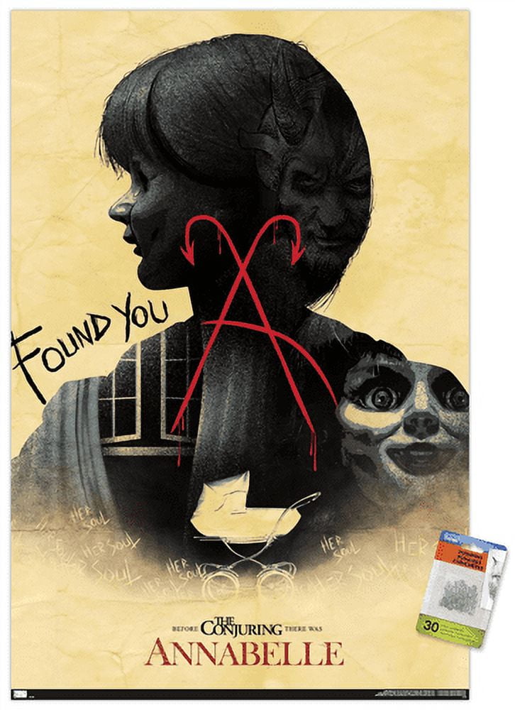 Annabelle - Found You Wall Poster with Pushpins, 22.375" x 34"