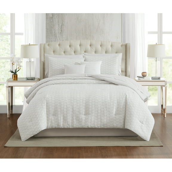 5th Avenue Lux Anabelle Geometric 100% Microfiber Polyester  9 Piece Queen Comforter Set, All Season, Adult Size, OEKO-TEX Certified