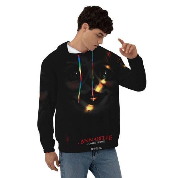 Annabelle Hoodie Lightweight Pullover Halloween Graphic Hooded Sweatshirt for Women Men with Pocket 3x-Large