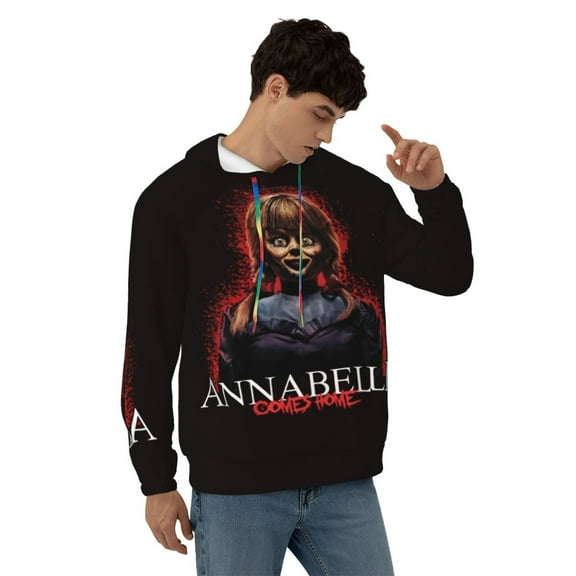 Annabelle Hoodie Lightweight Pullover Halloween Graphic Hooded Sweatshirt for Women Men with Pocket Small