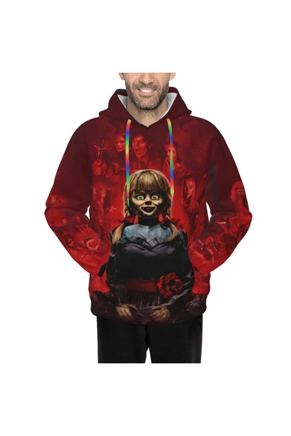 Annabelle Men's Hoodie Novelty Pattern Adult Hooded Sweatshirts Casual Unisex Pullover for Women Youth