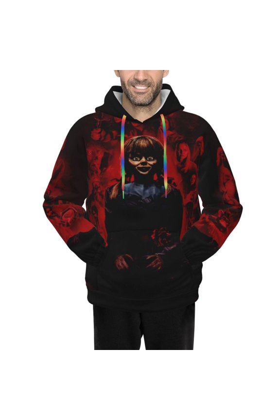Annabelle Men's Hoodie Novelty Pattern Adult Hooded Sweatshirts Casual Unisex Pullover for Women Youth
