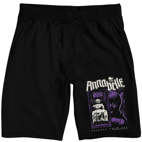 Annabelle Possess Them All Poster Art Men's Black Sleep Pajama Shorts-XL