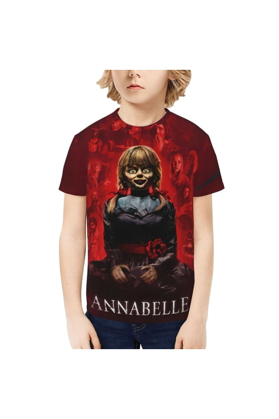Annabelle T-Shirt for Boys Girls Youth, 3D Printed Graphic T-Shirts Short Sleeve Summer Casual Tee Shirts for Kids