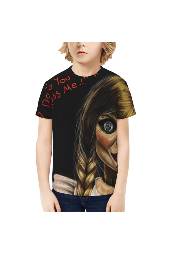 Annabelle T-Shirt for Boys Girls Youth, 3D Printed Graphic T-Shirts Short Sleeve Summer Casual Tee Shirts for Kids