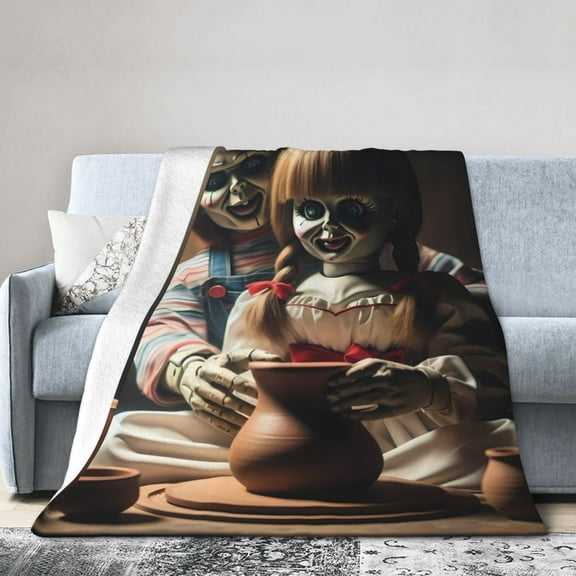 Annabelle Throw Blanket, All Season Decorative Soft Cozy Fleece Blankets, Room Decor For Bed Chair Car Sofa Couch Bedroom