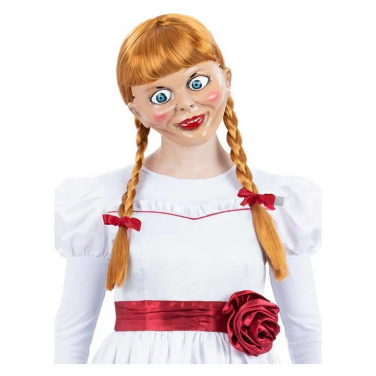Annabelle Wig Adult Ginger Red Bows Costume Accessory Annabelle Wig Adult Ginger Red Bows Costume Accessory