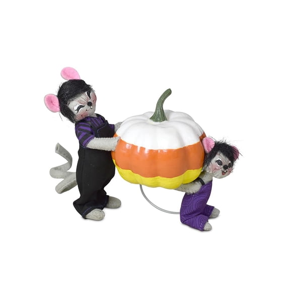 Annalee Candy Corn Pumpkin Pickers, 5 in Collectible Figurine