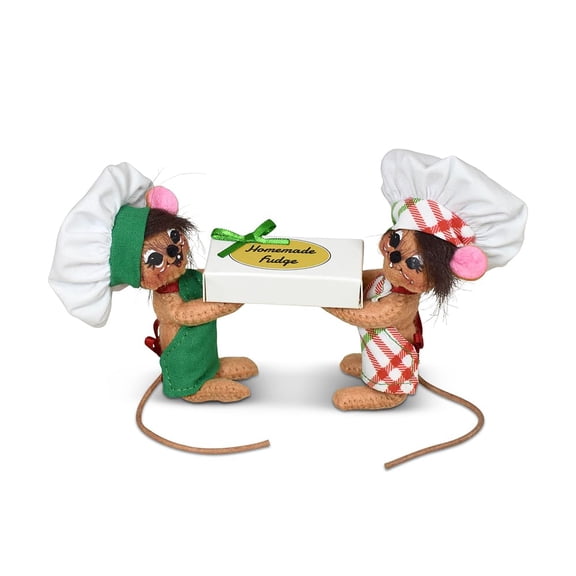 Annalee Christmas Fudge Chef Mice, 3in Collectible Figurine