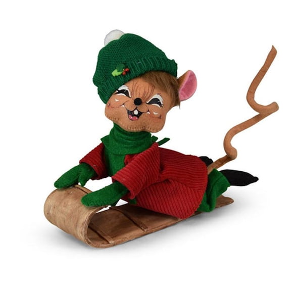 Annalee Dolls 2019 Christmas 8in Snow Fun Toboggan Mouse Plush New w Tag