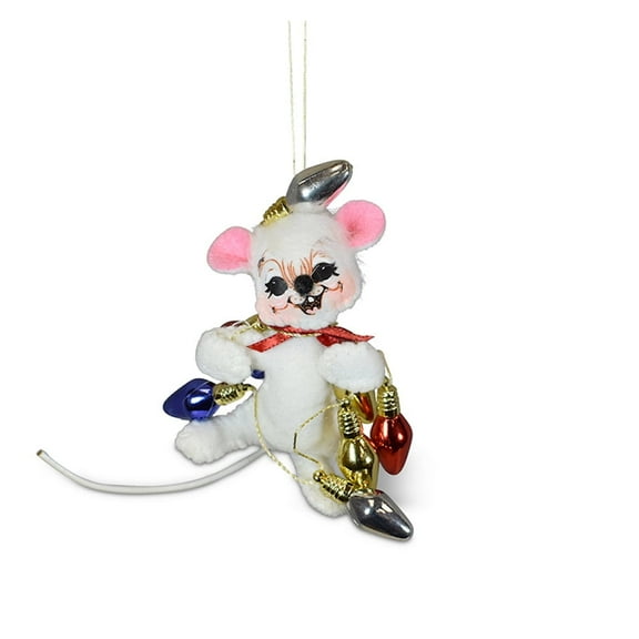 Annalee Dolls 2022 Christmas 3 inch Tangled Lights Mouse Ornament Plush New