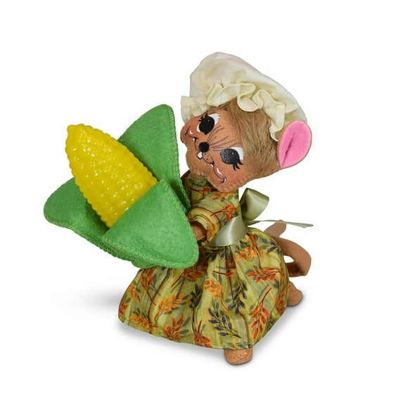 Annalee Harvest Girl Mouse with Corn, 6 inch Collectible Figurine