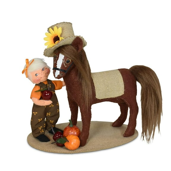 Annalee Harvest Girl and Horse, 8in Collectible Figurine