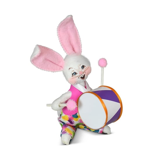 Annalee Jellybean Drummer Easter Bunny, 5 inch Collectible Figurine