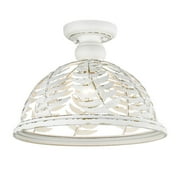 Annalin 1-Light Semi-Flush in Vintage Decor White with Vintage Decor White