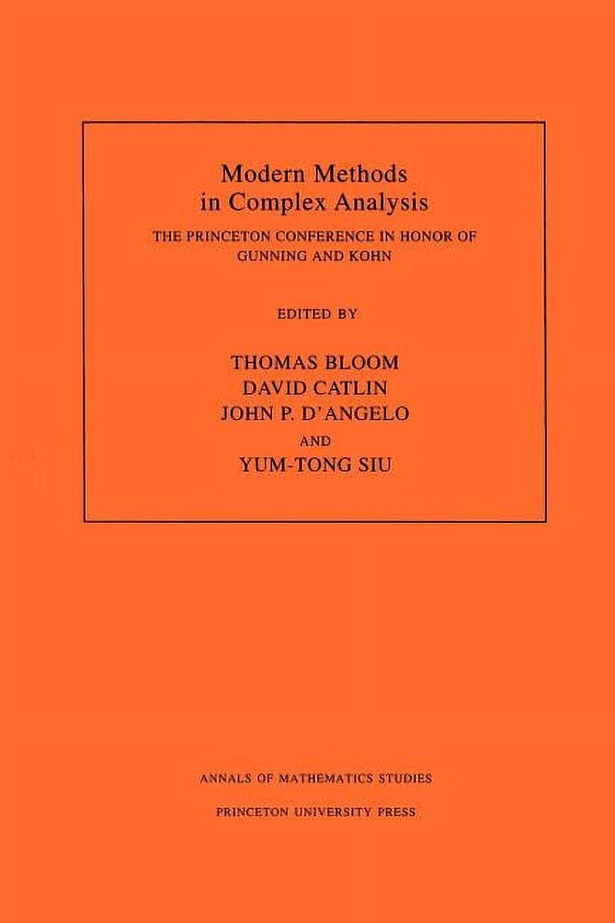 Iam Math Method Annals of Mathematics Studies Modern Methods in Complex Analysis (Am ...