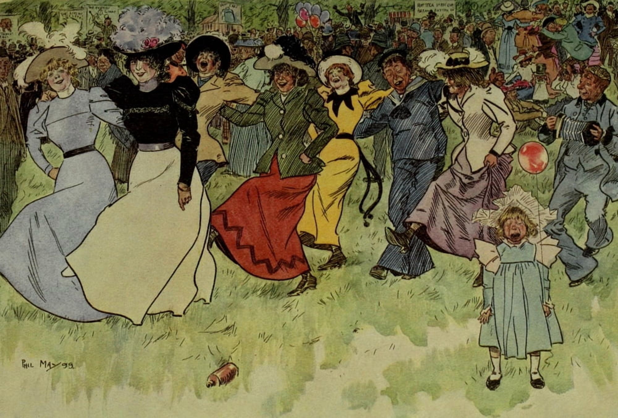 Annals of Hampstead 1906 Appy Ampstead on Bank Holiday Canvas Art - Phil May (24 x 36)