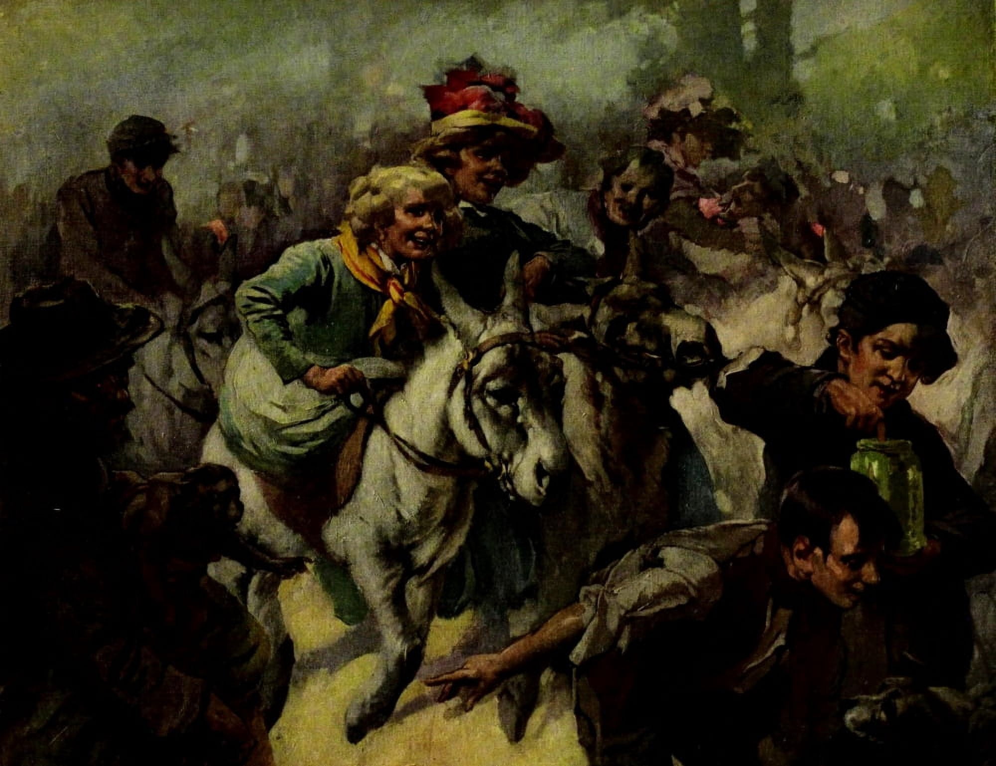 Annals of Hampstead 1906 Hampstead Heath on Bank Holiday Canvas Art - Maynard Brown (24 x 36)