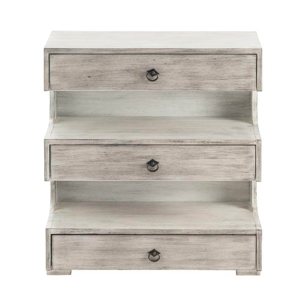 Annapolis Light Gray Acacia Wood 3-Drawer Chest