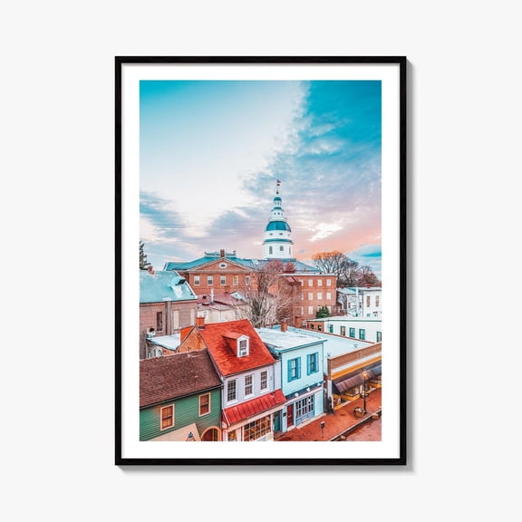 Annapolis Fine Art Photo Print Maryland Usa Main Street State House Wall Decor