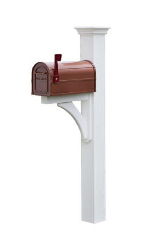 Hazleton White Poly Lumber Mailbox Post with Shelf