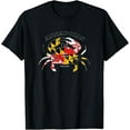 thumbnail image 1 of Annapolis Maryland State Flag Crab Pride Baltimore Fishing T-ShirtMen and women, Black T-shirt, size: Extra large, 1 of 4