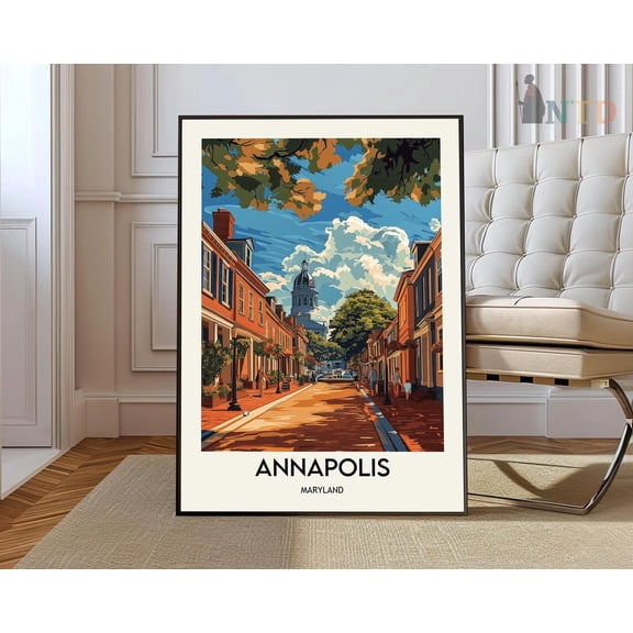 Annapolis Travel Photo Style United States Modern Wall Art, Unframed Canvas 12x16in